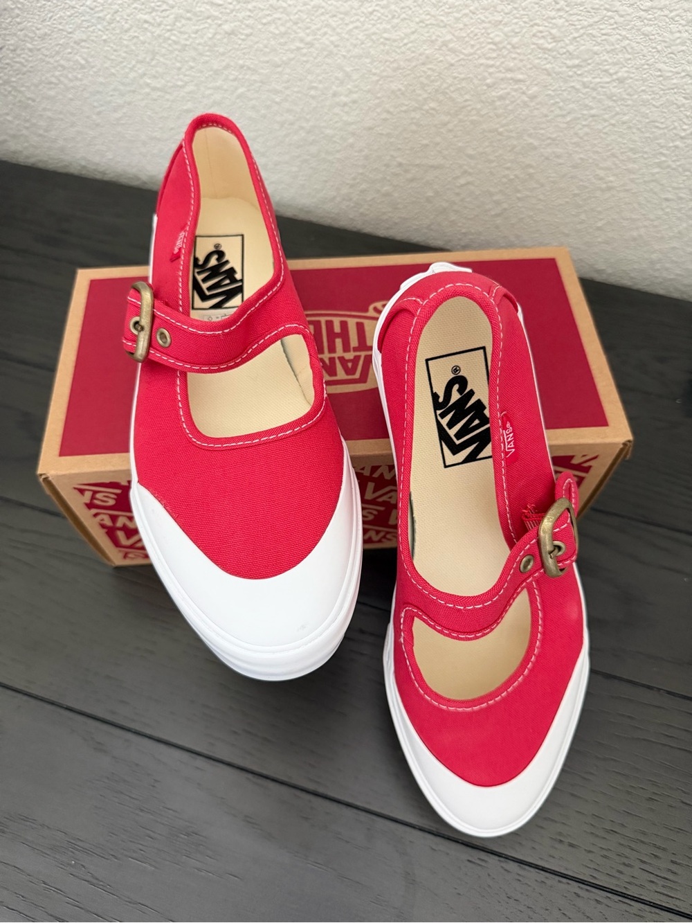 New with box Vans Red Mary Jane Shoes size 6.5